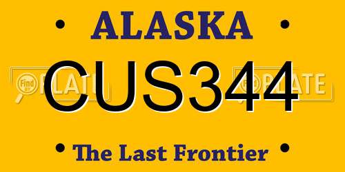 CUS344 Alaska License Plate