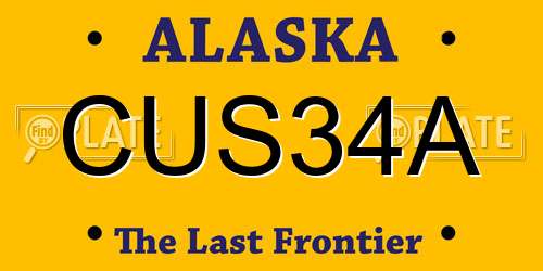 CUS34A Alaska License Plate