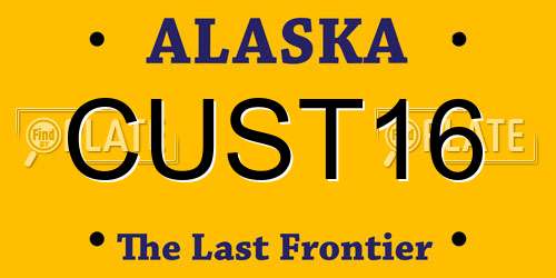 CUST16 Alaska License Plate