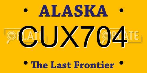 CUX704 Alaska License Plate