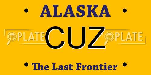 CUZ Alaska License Plate