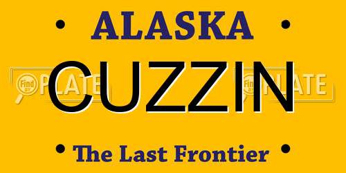 CUZZIN Alaska License Plate
