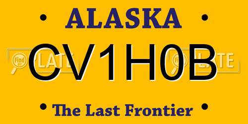 CV1H0B Alaska License Plate