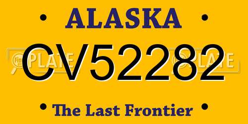 CV52282 Alaska License Plate