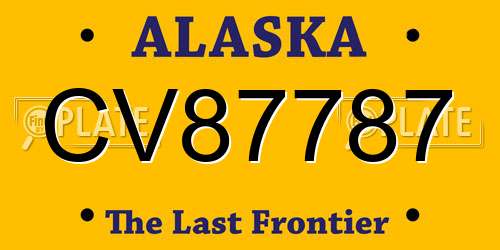 CV87787 Alaska License Plate