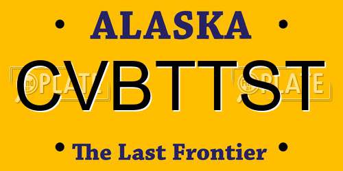 CVBTTST Alaska License Plate