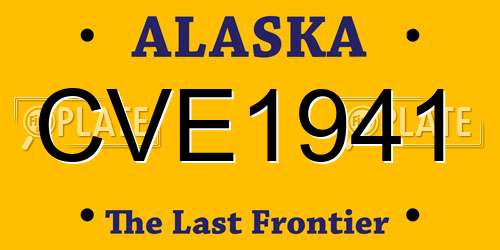 CVE1941 Alaska License Plate
