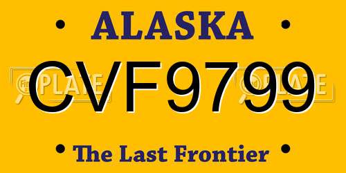 CVF9799 Alaska License Plate
