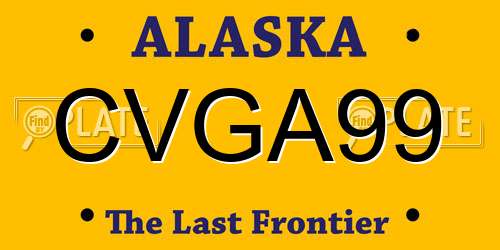 CVGA99 Alaska License Plate