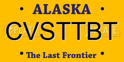 CVSTTBT Alaska License Plate