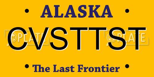 CVSTTST Alaska License Plate