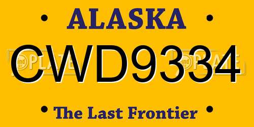 CWD9334 Alaska License Plate