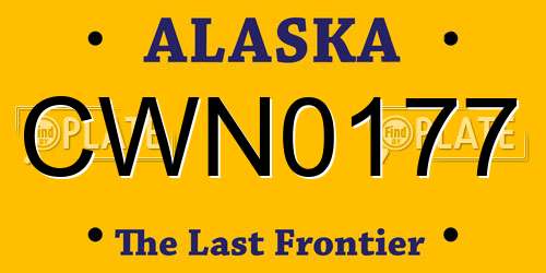 CWN0177 Alaska License Plate