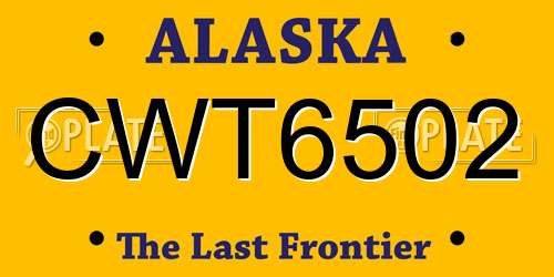 CWT6502 Alaska License Plate