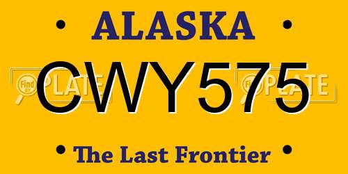 CWY575 Alaska License Plate