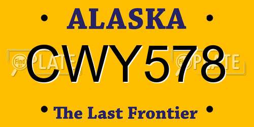 CWY578 Alaska License Plate