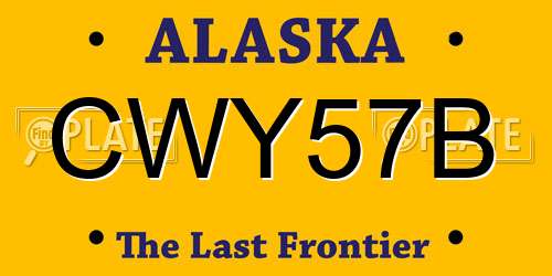 CWY57B Alaska License Plate