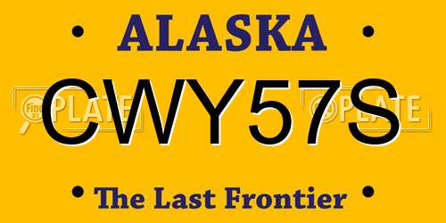 CWY57S Alaska License Plate