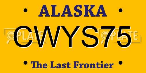 CWYS75 Alaska License Plate