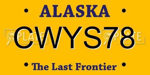 CWYS78 Alaska License Plate