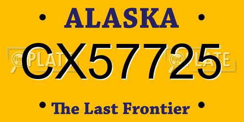 CX57725 Alaska License Plate