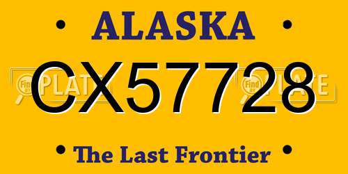 CX57728 Alaska License Plate