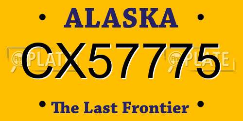 CX57775 Alaska License Plate