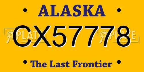 CX57778 Alaska License Plate