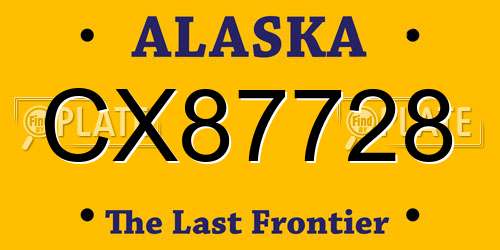 CX87728 Alaska License Plate