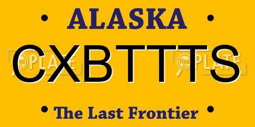 CXBTTTS Alaska License Plate