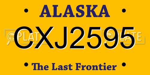 CXJ2595 Alaska License Plate