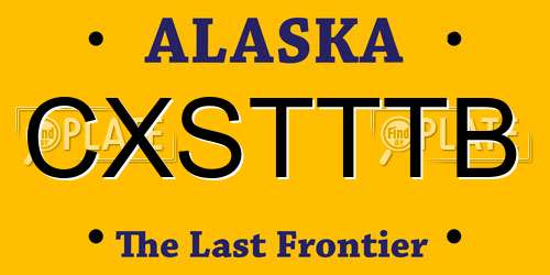 CXSTTTB Alaska License Plate
