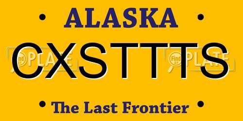 CXSTTTS Alaska License Plate