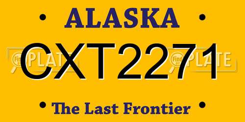 CXT2271 Alaska License Plate