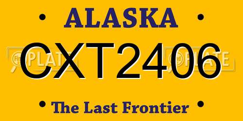 CXT2406 Alaska License Plate