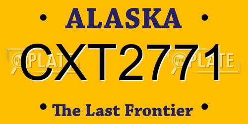 CXT2771 Alaska License Plate