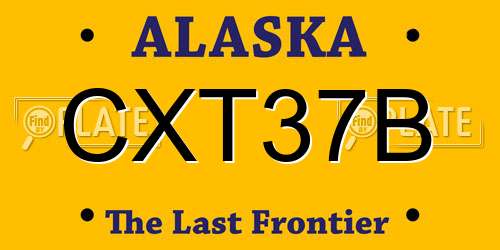 CXT37B Alaska License Plate