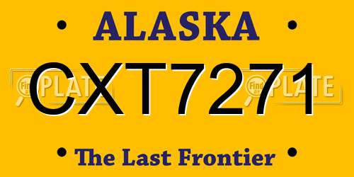 CXT7271 Alaska License Plate