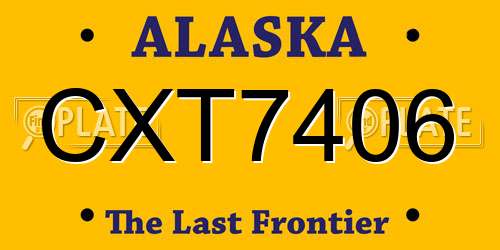 CXT7406 Alaska License Plate