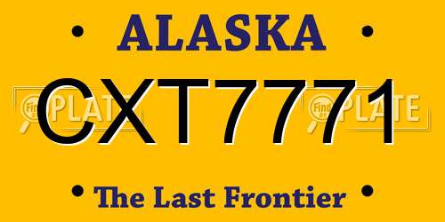 CXT7771 Alaska License Plate