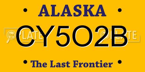 CY5O2B Alaska License Plate