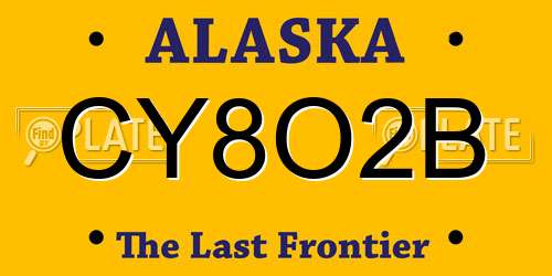 CY8O2B Alaska License Plate