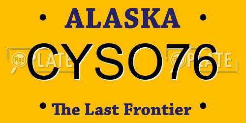 CYSO76 Alaska License Plate