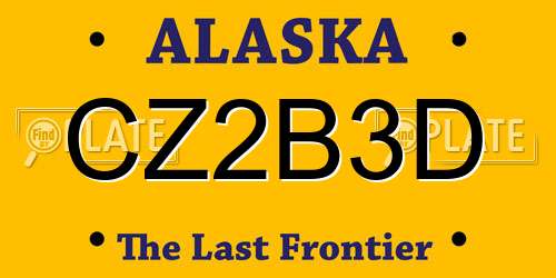 CZ2B3D Alaska License Plate