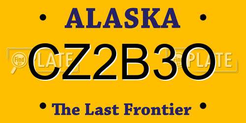 CZ2B3O Alaska License Plate