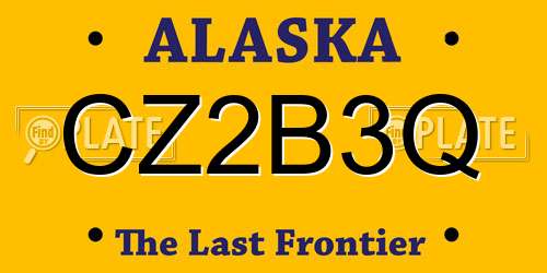 CZ2B3Q Alaska License Plate