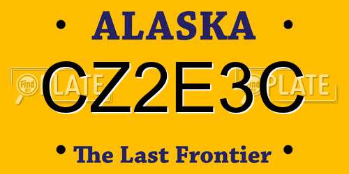CZ2E3C Alaska License Plate