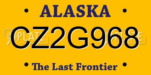 CZ2G968 Alaska License Plate