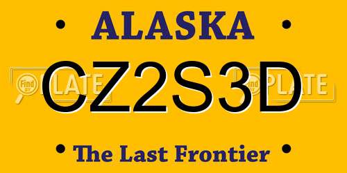 CZ2S3D Alaska License Plate