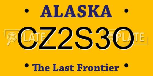 CZ2S3O Alaska License Plate